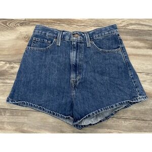 Vtg LEVI'S High Waist Jean Shorts Size 29 Y2K Mom Shorts Blue